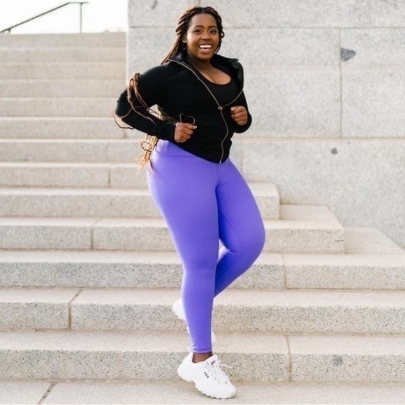 Zyia Active Majestic Purple Vibrations Light n Tight Hi-Rise Leggings 7/8 - Picture 3 of 8